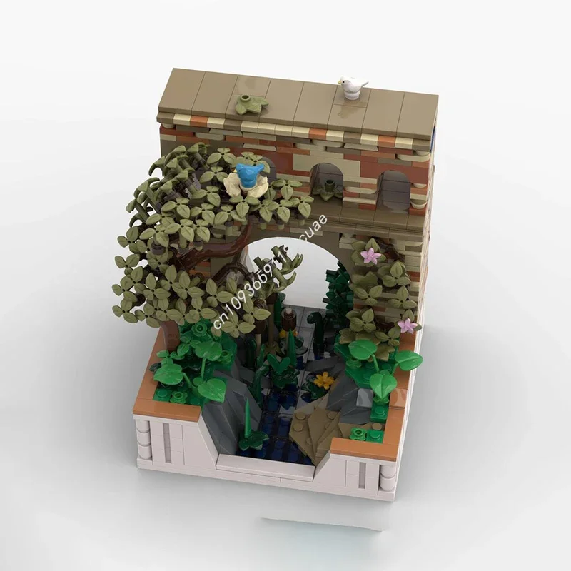 MOC Edificio modulare personalizzato Romano Antico Acqueduct Street View Modello Building Block Fai da te Assemblaggio creativo Mattoni Regalo per bambini Giocattoli