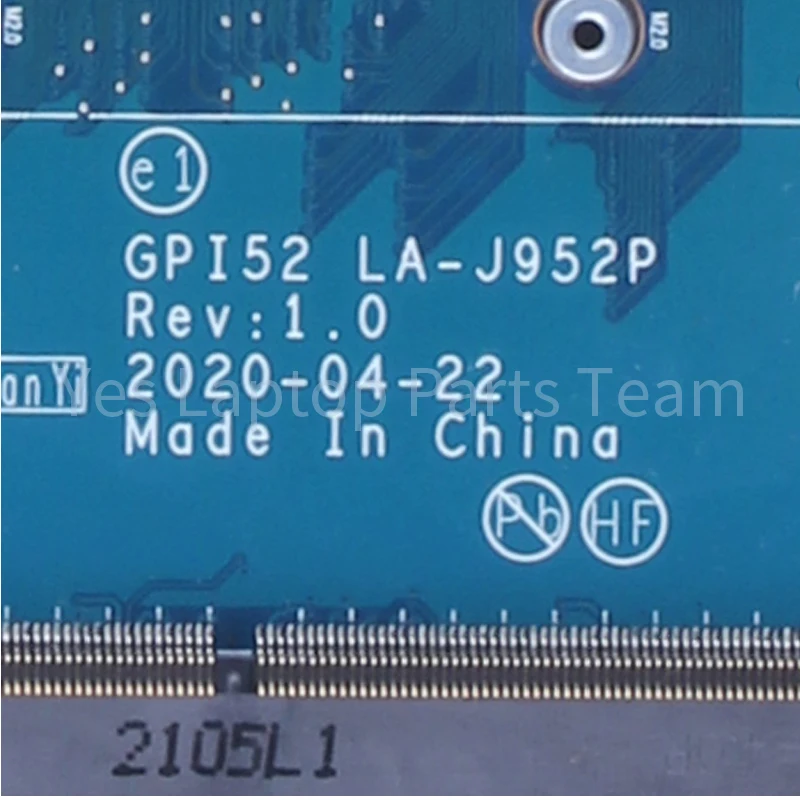 Placa base GPI52 LA-J952P para portátil HP 15-DA, SRGKG, i5-1035G1, N16V-GMR1-S-A2, 920MX, 2G, 100% probada