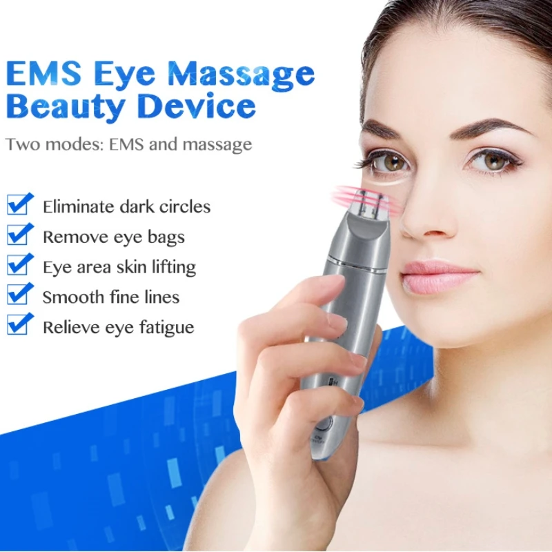 2024 New 2 in 1 EMS Eye Face Vibration Massager Portable Electric Dark Circle Removal Anti-Ageing Eye Wrinkle Beauty Care Tool