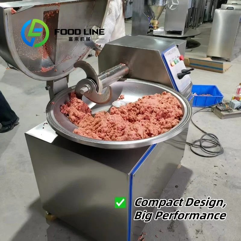 Meat Bowl Chopper High Speed Blade Rotation Fine Paste Texture Smooth Emulsion Unit Model Chicken Sausage Factory Best Price