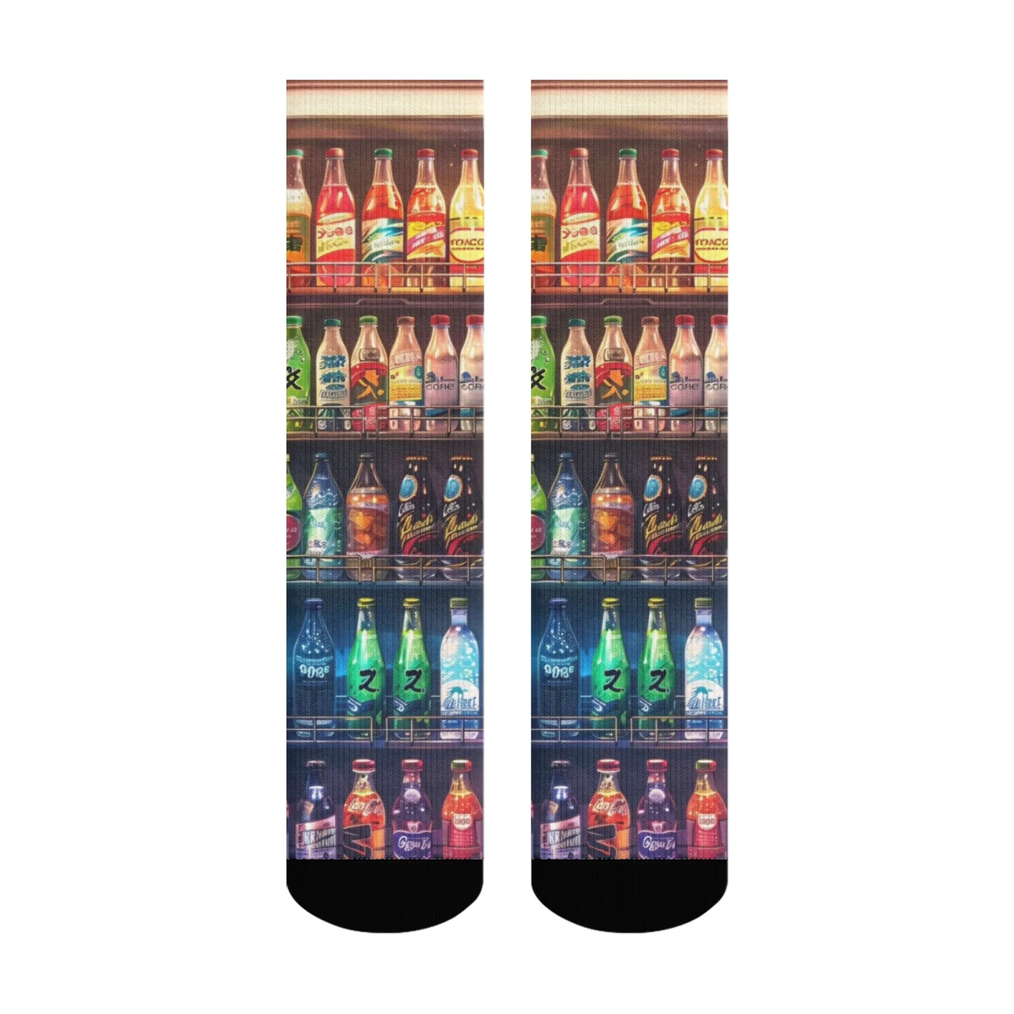 Retro Soda Refrigerator Socks Comfortable Elastic Lightweight Men's Socks Sports Leisure Hiking Street Fashion Compression Socks