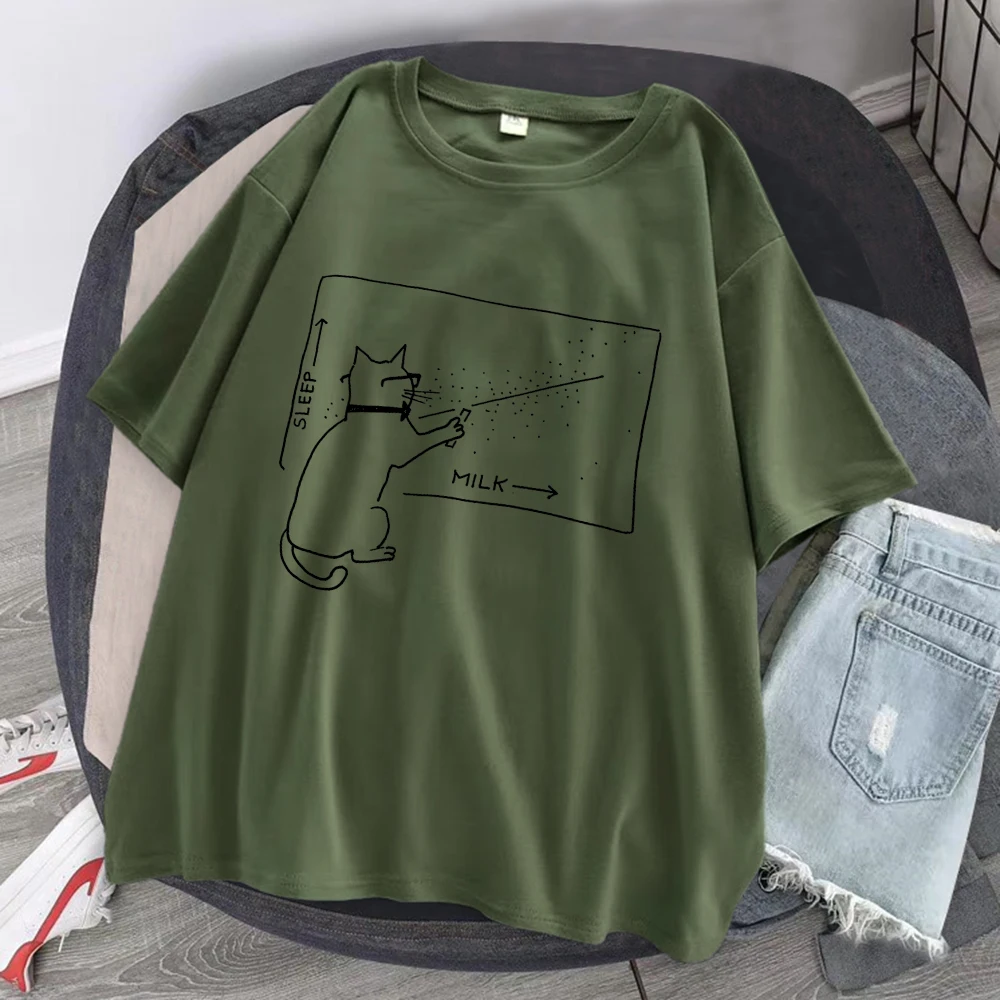 Class Cat Math Essential Formulas T-Shirt Men Casual Oversized T-Shirt Fashion Loose Soft Tee Clothes Pattern Quality Tops Man