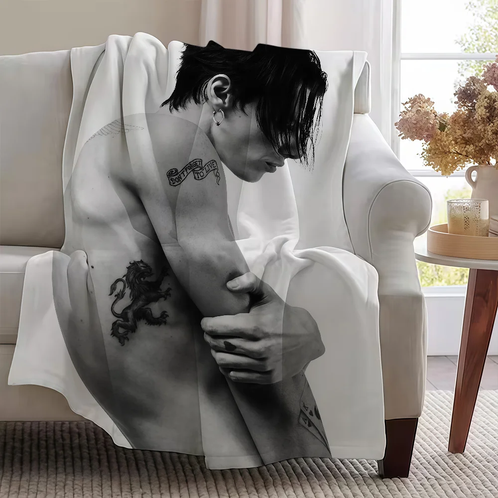 English Singer Y-YUNGBLUDS-ES Idols Blanket Soft Warm Furry Throw Super Kids Toys Bed Sofa Car Cradle