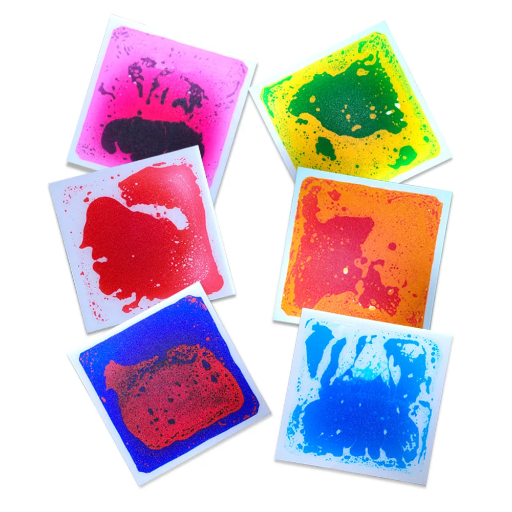 مركز التعليم المبكر لرياض الأطفال، طوب مربع ملون، أرضية سائلة، لعبة ألغاز للأطفال، حصيرة حسية سائلة محكم #1