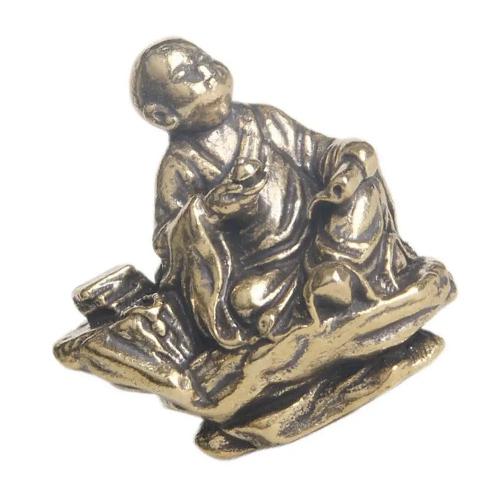 Exquisite Brass Buddha Statue for Desktop Decoration Home Office Buddhist Adornment Zen Theme Religious Ornament Temple Souvenir - view 6