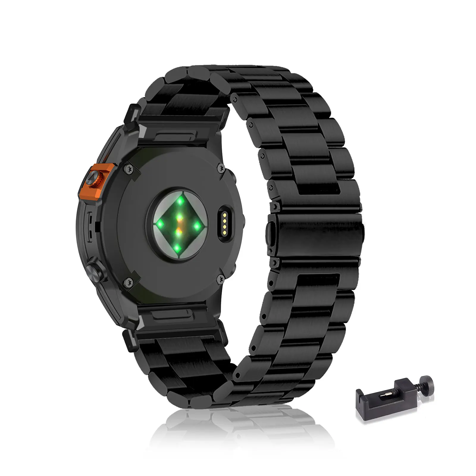 

Stainless Steel Bands for Garmin Enduro 3/Enduro 2/Enduro 1 Band, Three Columns Metal Replacement Strap