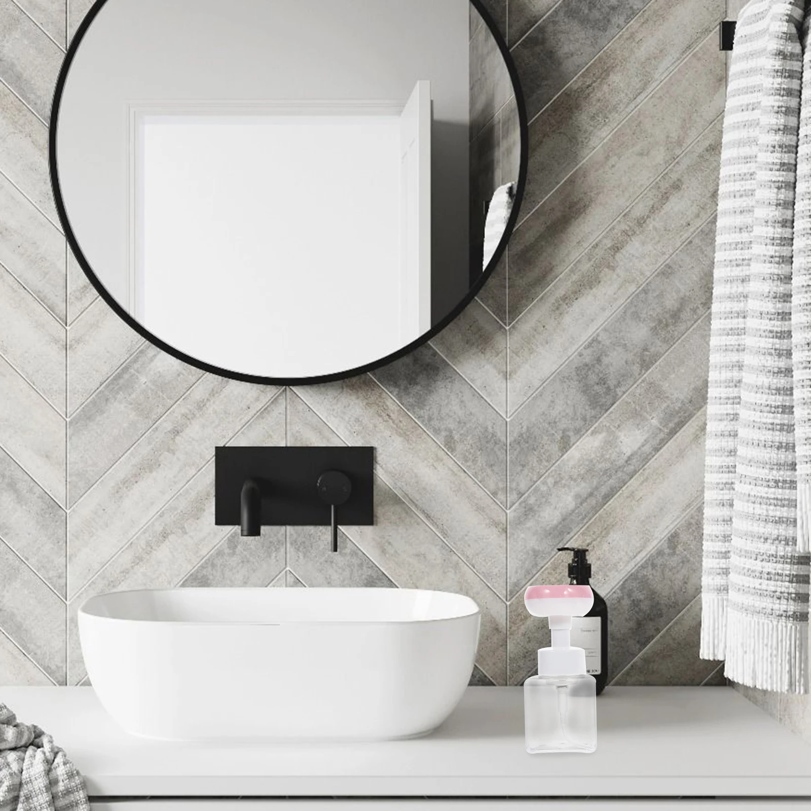 

2pcs 250Ml Press-Type Foaming Bottle Portable Foam Pump Dispenser For Shower Shampoo Lotion Travel Reusable Container Leakproof