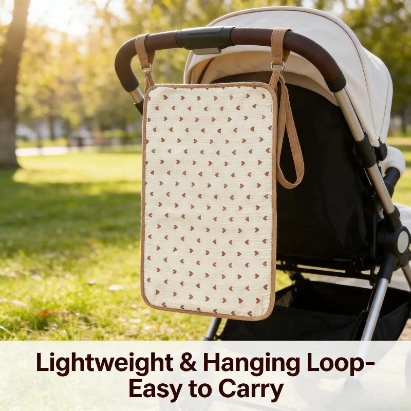 

Пеленальный коврик из чистого хлопка, муслина, моющийся, дышащий, водонепроницаемый, впитывающий, для новорожденных, портативный, мягкий защитный коврик