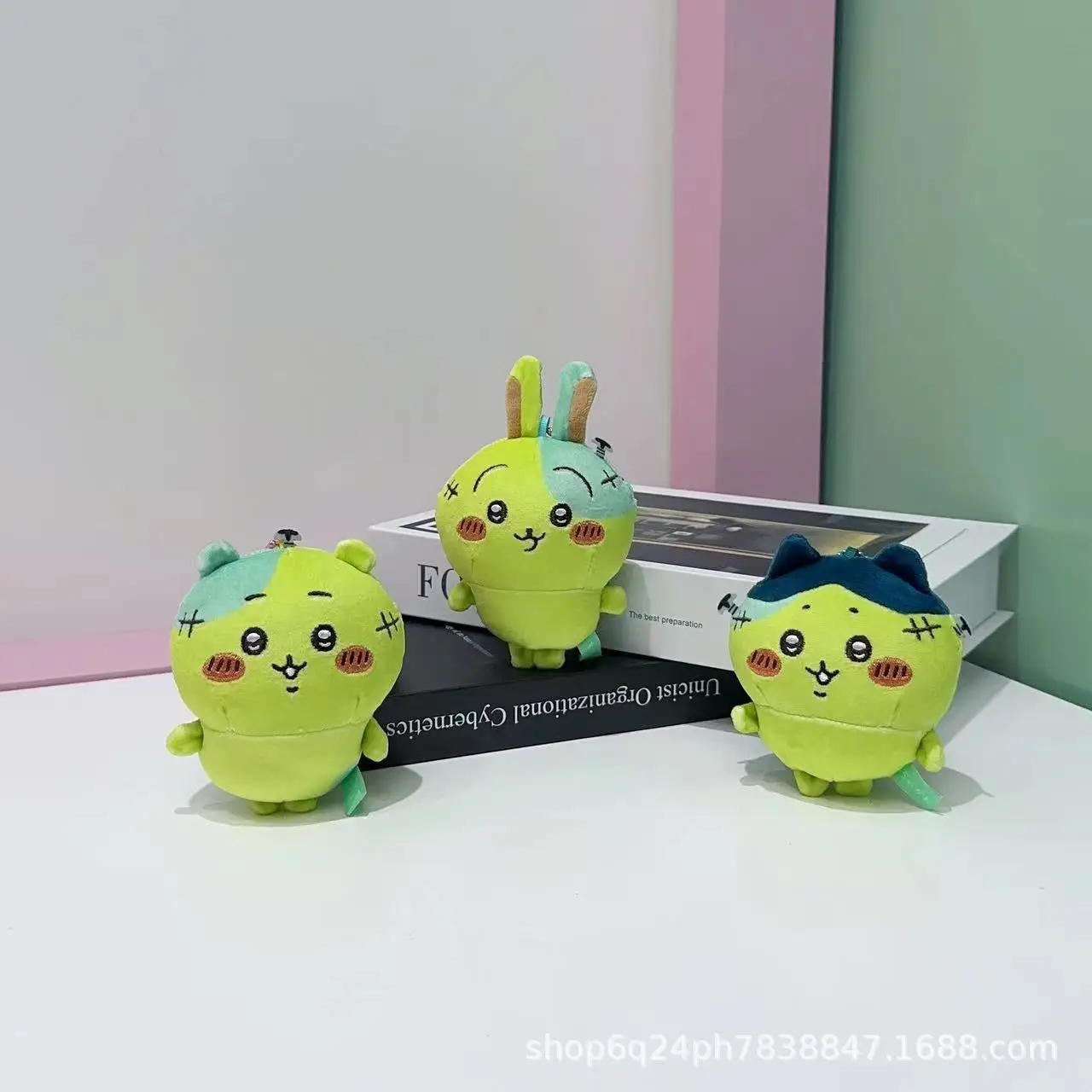 Chiikawa Hachiware Hot Curry Pink Skin Sweating Style Green Skin Keychain Plush Stuff Toy Schoolbag Pendant Birthday Gift Friend
