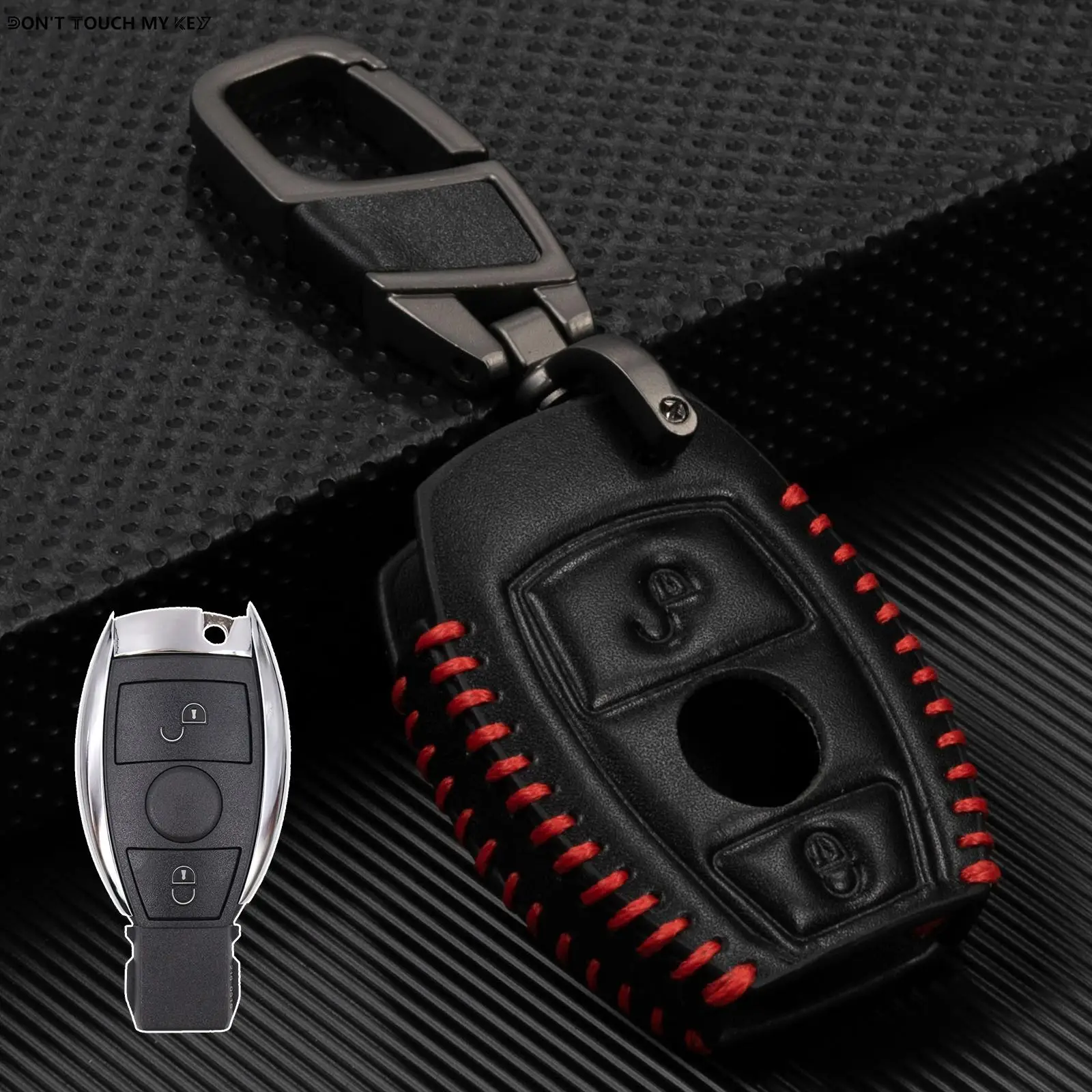 2 Button PU Leather Key Chain Case Cover Shell Holder For Mercedes Benz A B C E S Class CLA CLS GL GLS GLA GLK SLK SLS AMG GLC