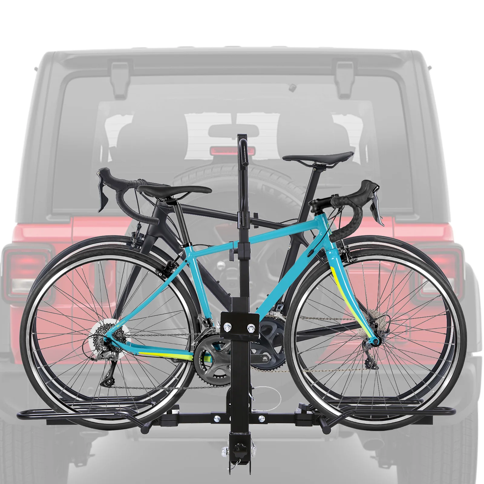 

Trailer Hitch Bike Rack Anti Wobble Tilting Bike Carrier Rack for 1.25in and 2in Receiver 132lbs Capacity for SUV Truck RV Van