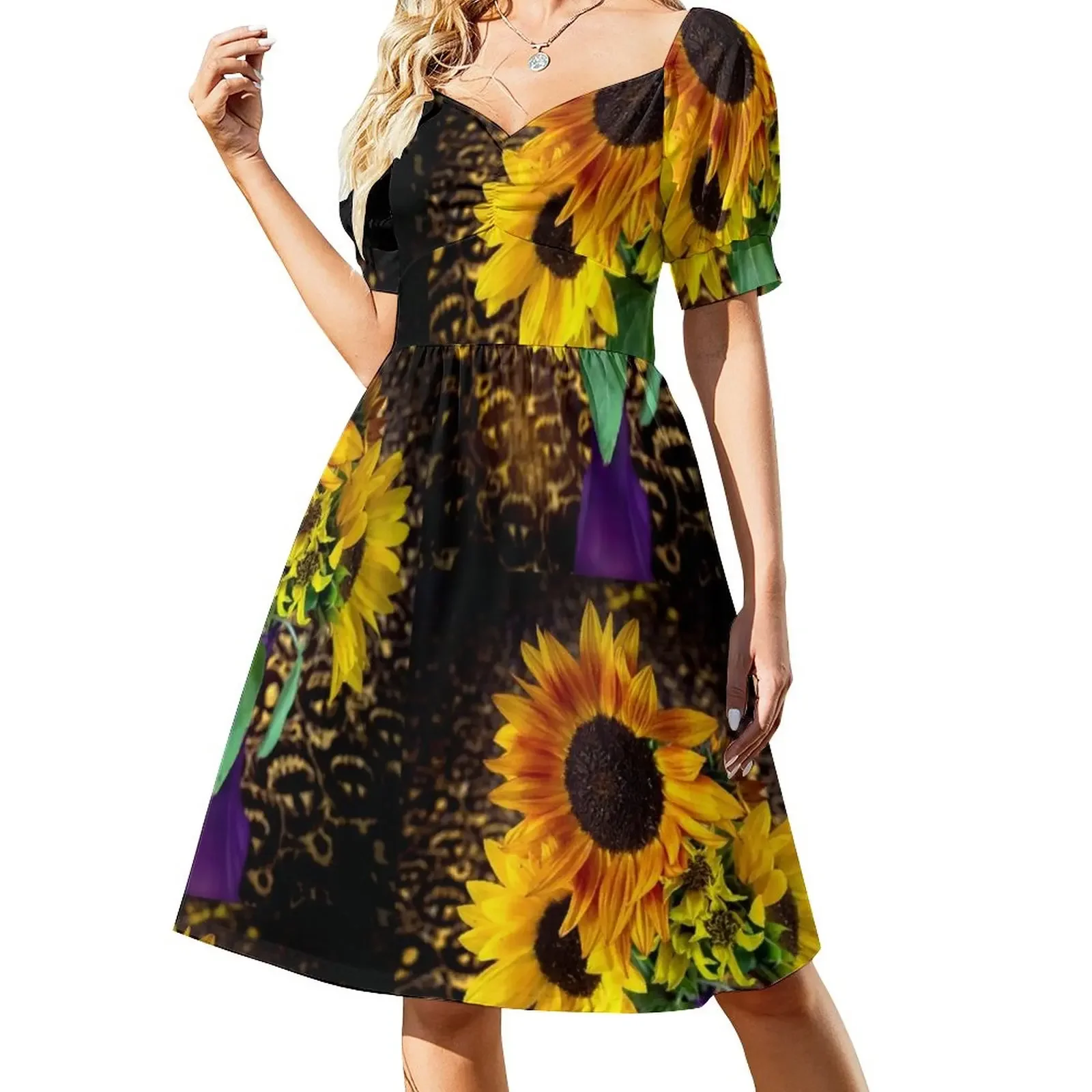 

Harvest Sunflowers Sleeveless Dress summer outfits for women 2024 beach dresses summer dress womens 2024