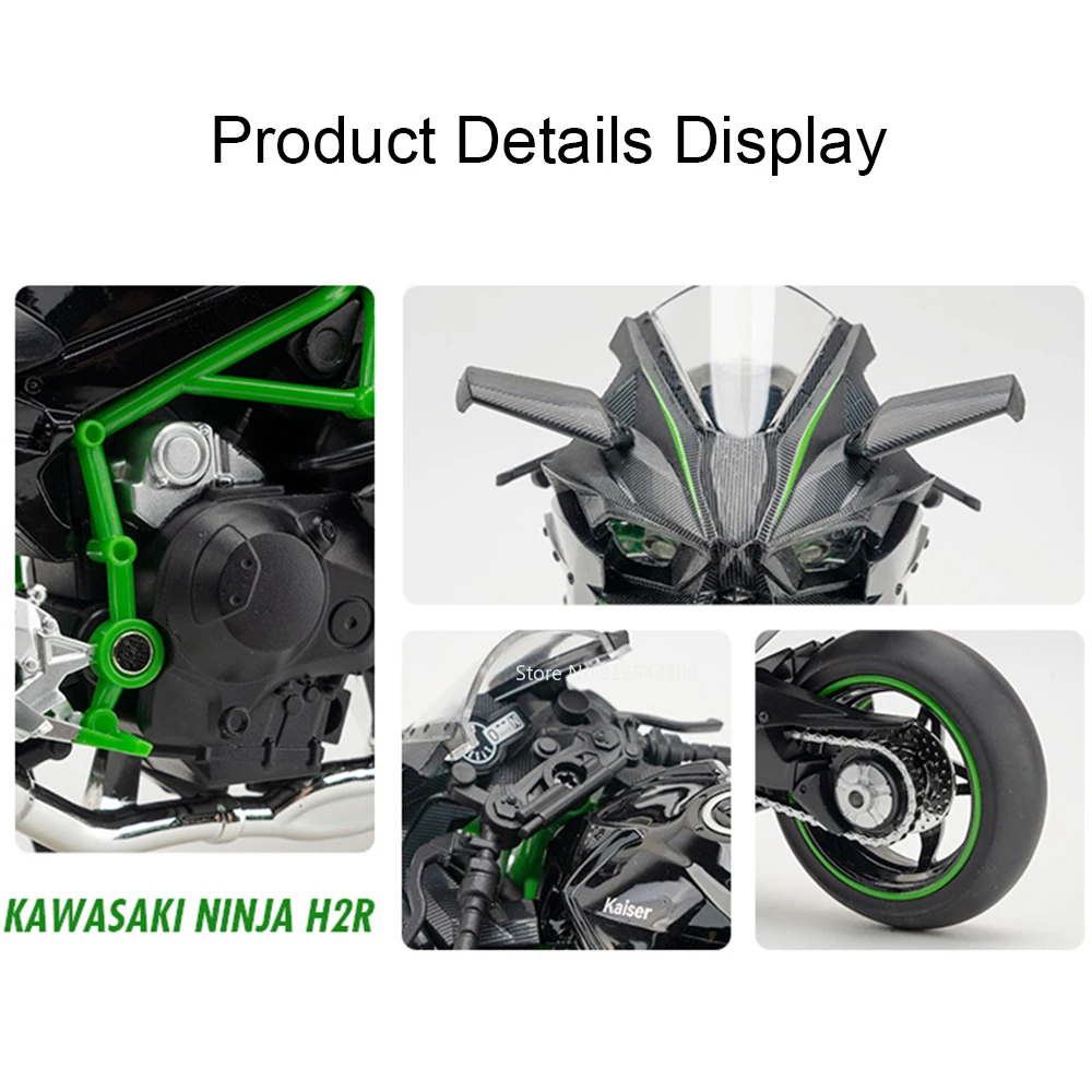 1:12 Kawasaki H2R ZX-10R Motorfiets Speelgoed Model Licht Geluid Schokabsorptie Miniatuur Racing Motor Modellen Collectie Geschenken