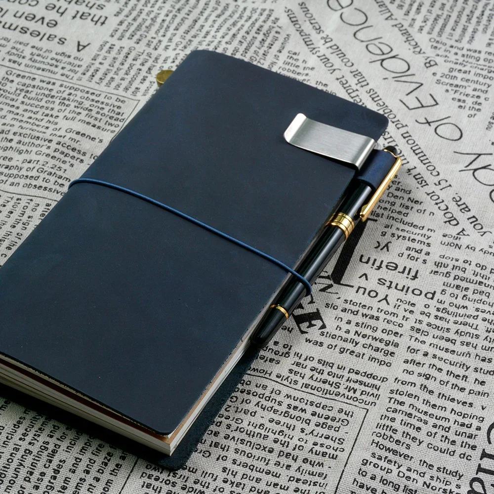 Simplenote Metal Leather Pencil Holder Brass Stainless Steel Clip For Notebook Planner Creative Accessories Stationery Products