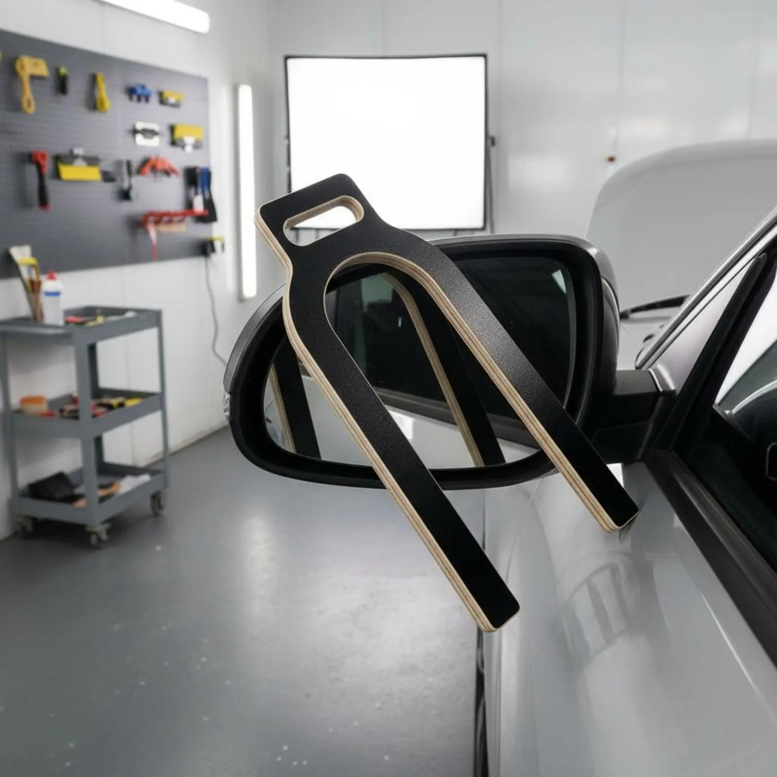 Kit de Ferramentas para Envelopamento Automotivo: Molde em Formato U, Materiais Duráveis, Gabarito para Película Espelhada, Placa Auxiliar para Aplicação de Película, Espátula para Película Transparente e Anti-Bolhas, e Ferramenta para Remoção de Riscos