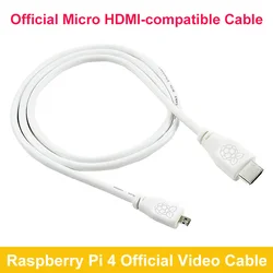 Raspberry Pi 4 Official Micro HDMI-compatible Cable 4Kp60 White Video Line Designed For Raspberry Pi 4 Model B 4B