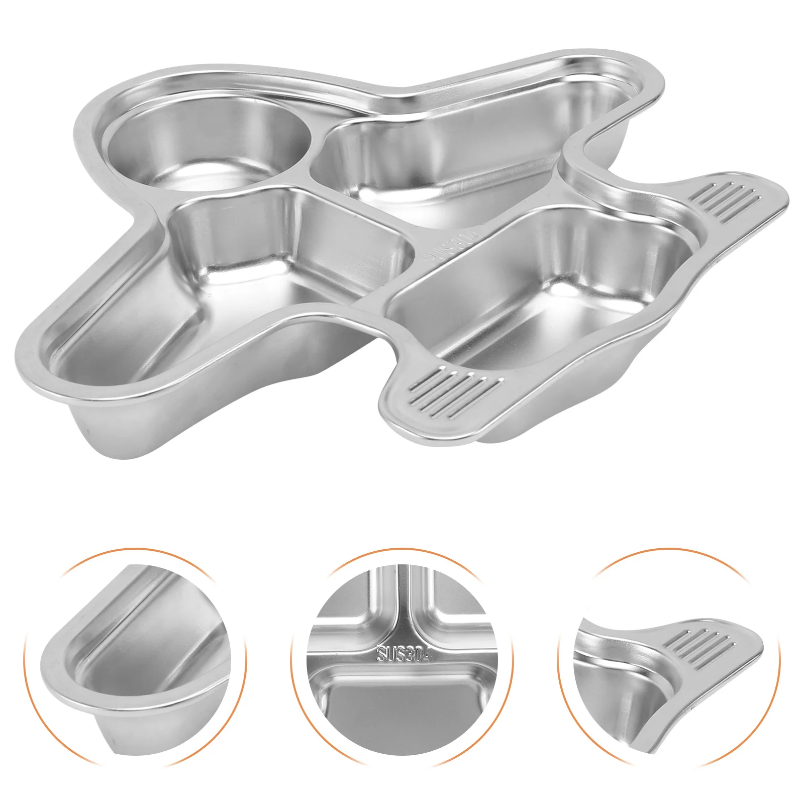 Plato de acero inoxidable para cena, platos para niños, bandeja para servir dividida, contenedores de comida escolar para estudiantes de frutas