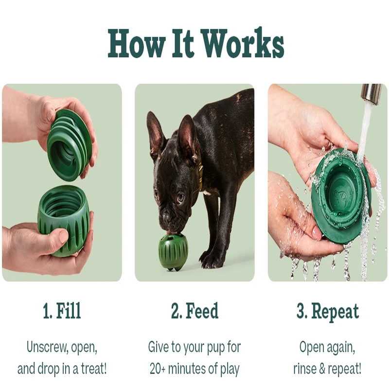 Lenovo Pet Silicone Feeding Ball Pet Food-Dispensing Toy Ball Teething Chew Toy Snack Toy Pet Supplies Slow-Feed Ball Dog Toy 5