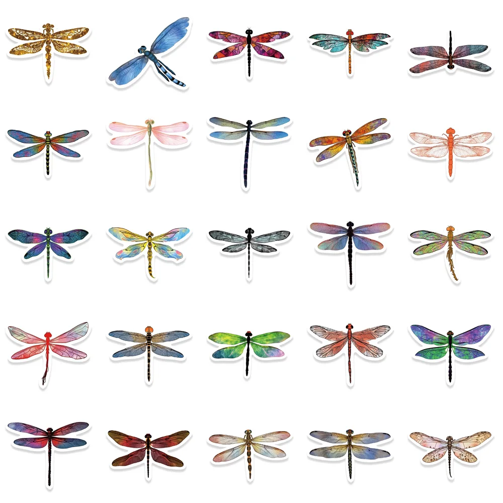 53 Stuks Insecten Libel Vlinder Pvc Specimen Decoratieve Stickers Diy Book Album Laptop Plakboeken Fiets Voor Tieners Meisje Kinderen