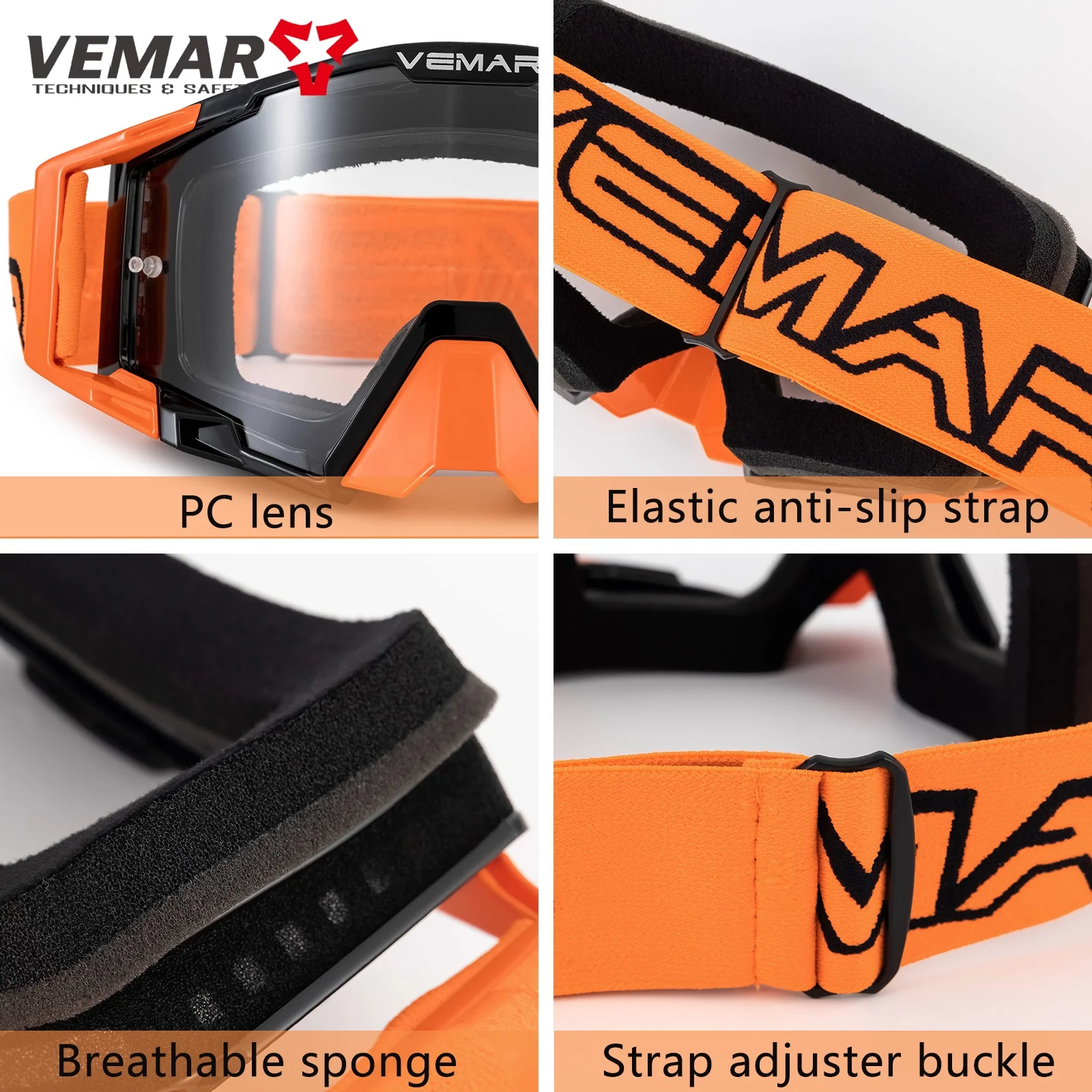 Colorful Vemar Motorcycle Goggles Glasses Windproof Motocross Sunglasses Ski Off-road Helmet Glasses Cycling Racing High Quality 6