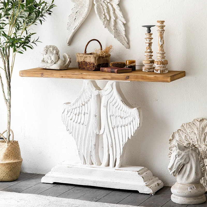

American Retro Entrance Table: Decorative, Rustic - Style Console for Store Displays, Narrow Apartment furniture