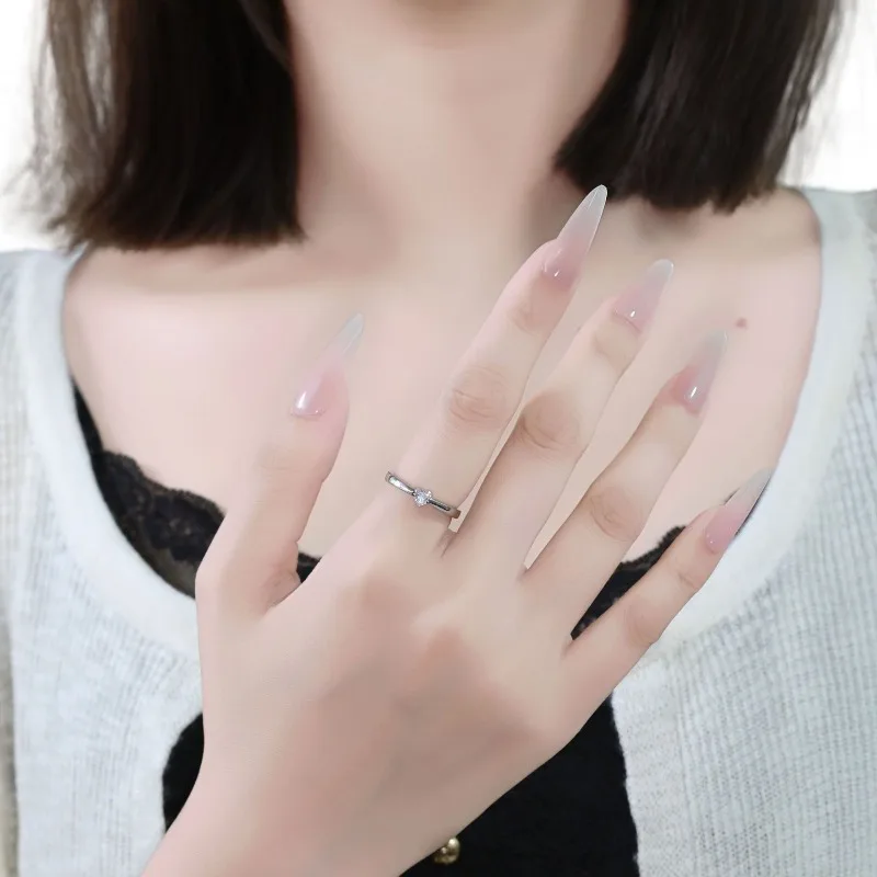 منتج جديد عبر الحدود خاتم الحب للنساء في اليابان وكوريا خاتم هندسي بسيط محاكاة خاتم الزواج المويسانتي الشركة المصنعة