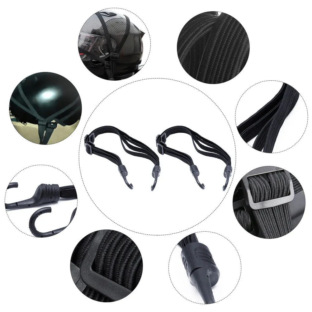 2Pcs Elastic Hook Strap For Bike Camping Outdoor Camper Polyester Rope Luggage Binding Motorcycle Adjustable