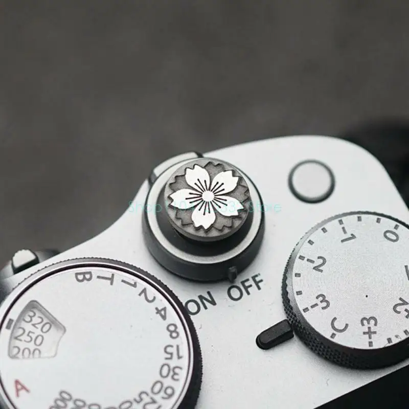 Durability Brass Shutter Release Button With Engraveds Florals Pattern For XT5/XT30 A7C2 Camera Enhances Grip Stability