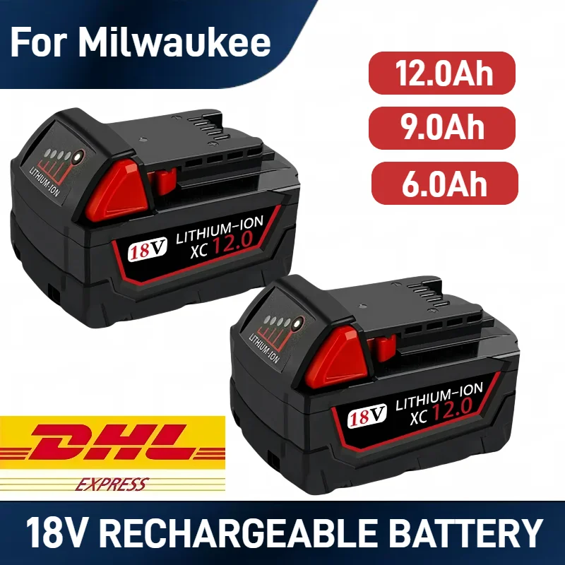 

18V 9.0Ah for Milwaukee 18V battery 48-11-1860 48-11-1852 48-11-1820 All 18V Cordless Tools, with charger fast Charge