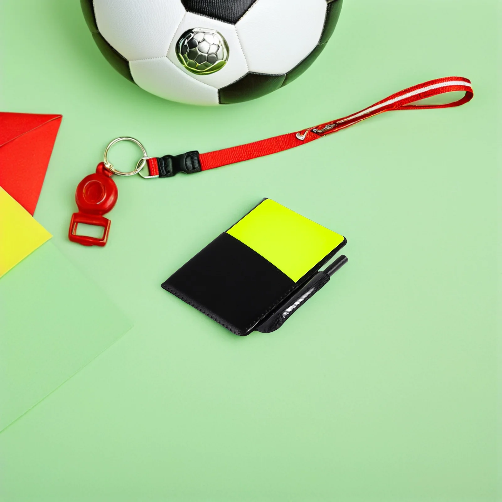 ชุดกรรมการ 5 ชิ้น บัตรแดง บัตรเหลือง พีวีซี กันน้ำ อุปกรณ์แข่งขันฟุตบอล บาสเกตบอล ชุดแข่งขันน้ำหนักเบา