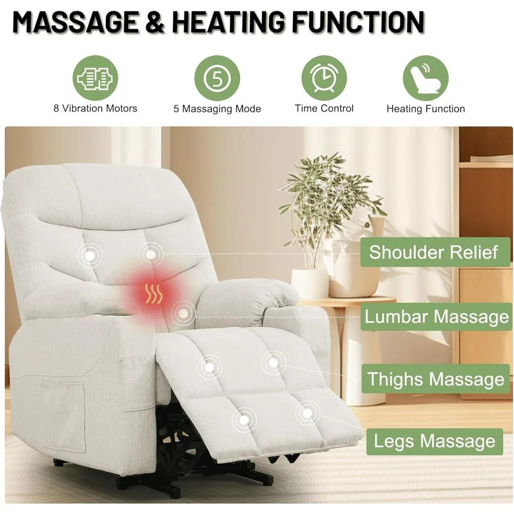 كرسي كرسي مع تدليك وتدفئة، كرسي رفع لكبار السن والكبار، كرسي كهربائي مع جهاز تحكم عن بعد #4