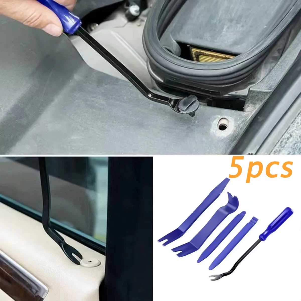 

5pc/set Auto Door Clip Panel Radio Trim Removal Tool Kits Plastic Car Dismantlers Interior Seesaw Conversion Repairing Car Tools