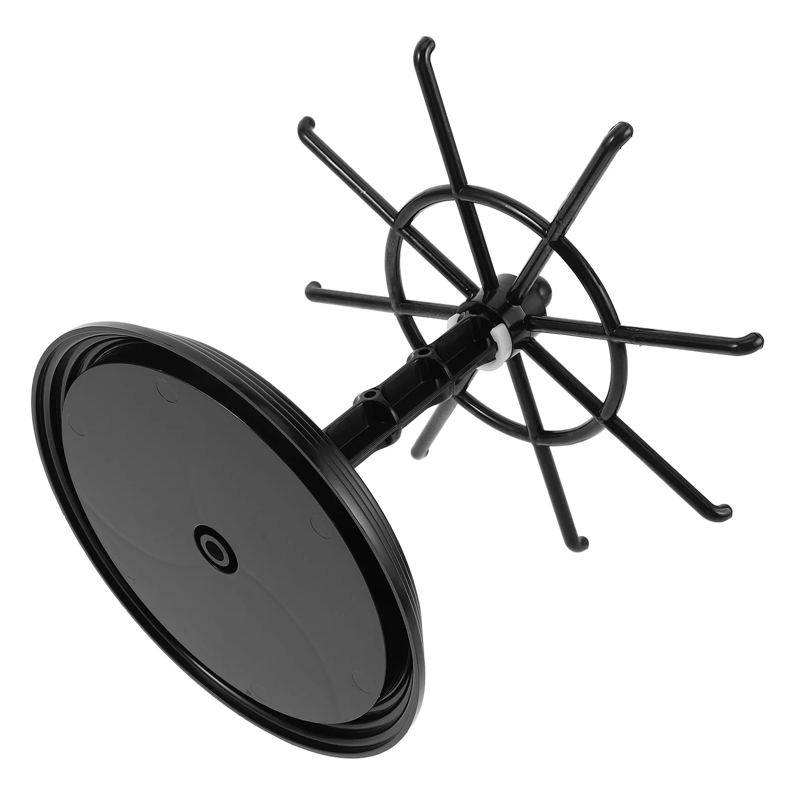 

360 Degree Rotating Jewelry Display Stand Black Keychain Organizer Compact Earring Bracelet Ring Holder Vendor Event Storage