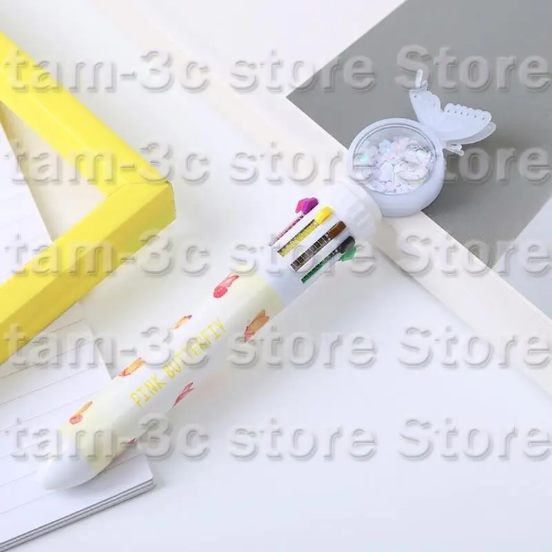 D0UA 스팽글 다색 펜 만화 볼 펜 10 색상의 펜 글쓰기