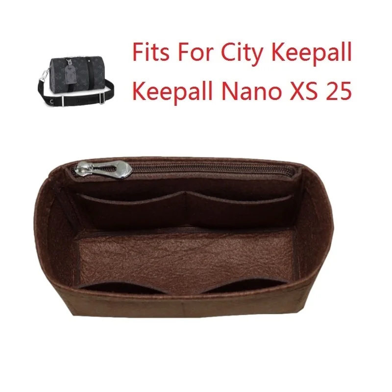 Fits For City Keepall Nano XS Felt Cloth Insert Bag Organizer Makeup Handbag Travel Storage Inner Purse Cosmetic Toiletry bags