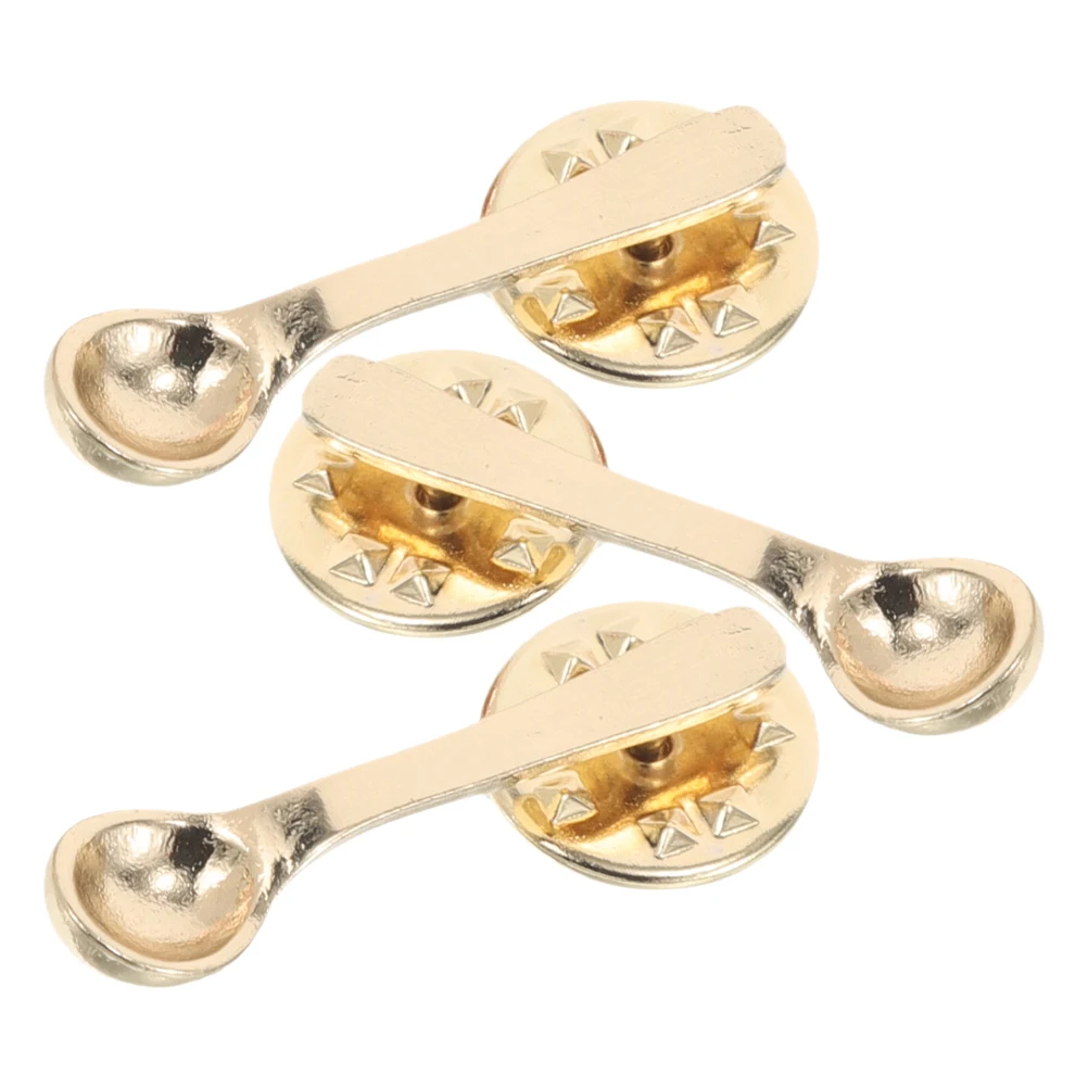 

3pcs Creative Coffee Brooch Alloy Pins for Women Durable Electroplated Cute Spoon Badge Fashion Accessories Gifts