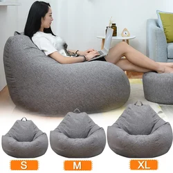 Large Small Lazy Sofas Cover Chairs Without Filler Linen Cloth Lounger Seat Bean Bag Pouf Puff Couch Tatami Living Room