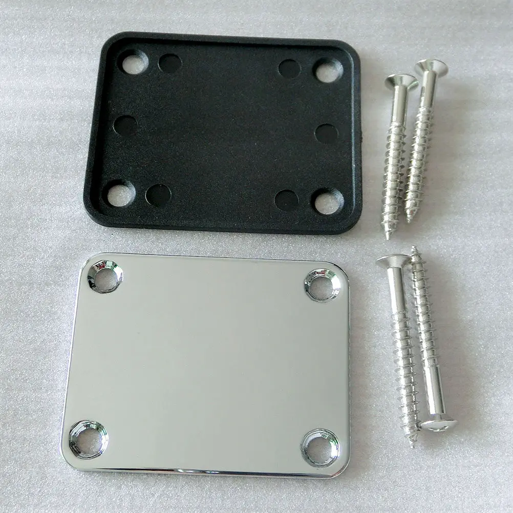 3Pcs Guitar Neck Plates Electric Bass Metal Neck Connecting Board Joint Plate Silver Screws Precision Craftsmanship