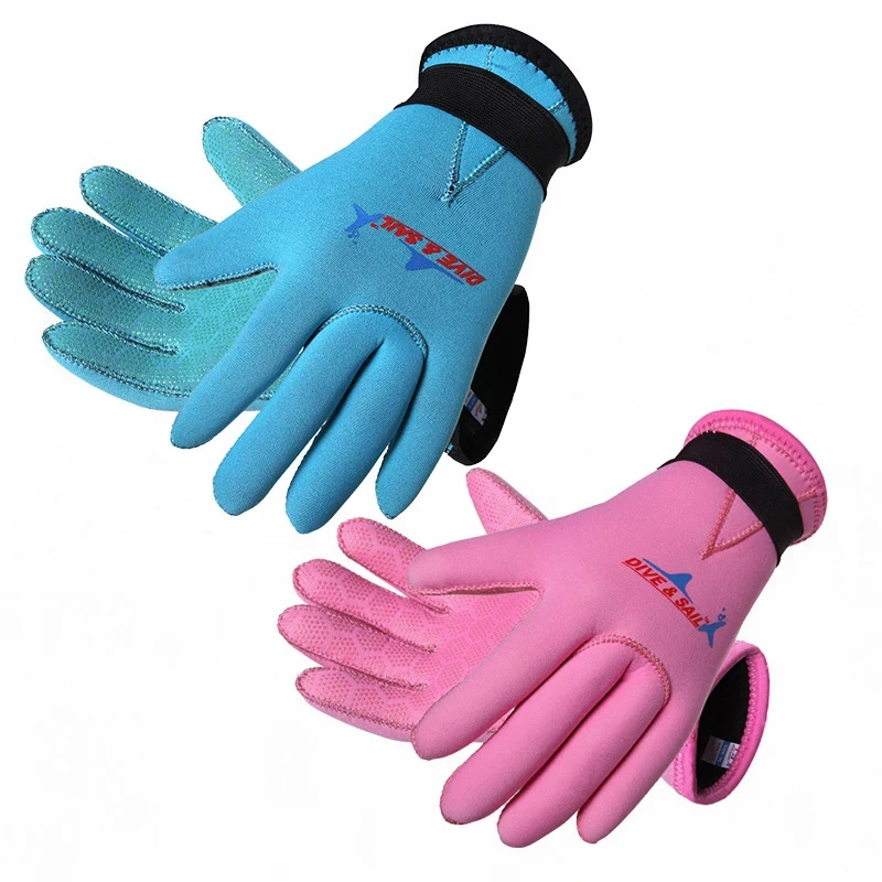 

3mm Neoprene Kids Diving Gloves Boys Girls Warm Durable Non-slip Swimming Gloves Snorkeling Surfing Protective Gloves