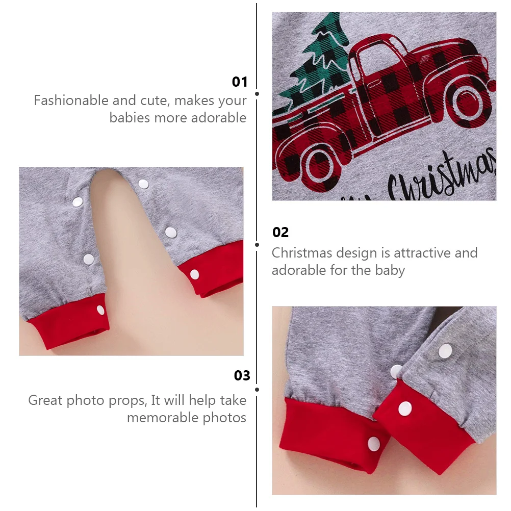 

Christmas Tree Car Romper Cotton Jumpsuit Soft Breathable Baby Clothes Newborn Toddler Photo Props Cute Design