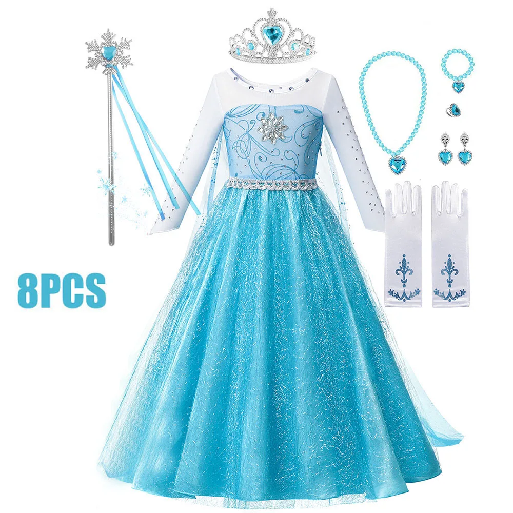 Anna kostuum voor kinderen meisje fancy verjaardagsfeestje jurk prinses jurk carnaval party kinderkleding volledige afdrukken vestidos
