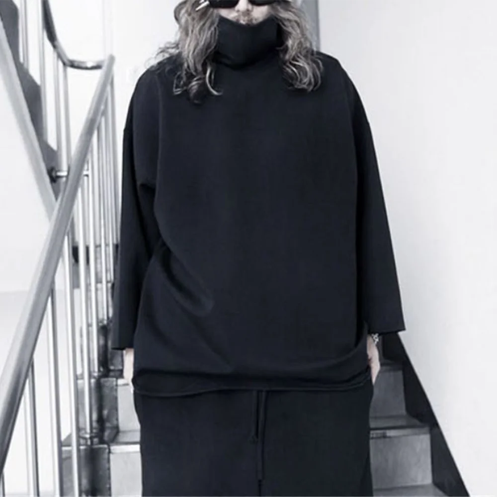 

Мужская зимняя толстовка XS-5XL: новая коллекция, однотонная, с высоким воротом, длинным рукавом, в корейском ретро-стиле, модная, свободная, повседневная, нишевая модель