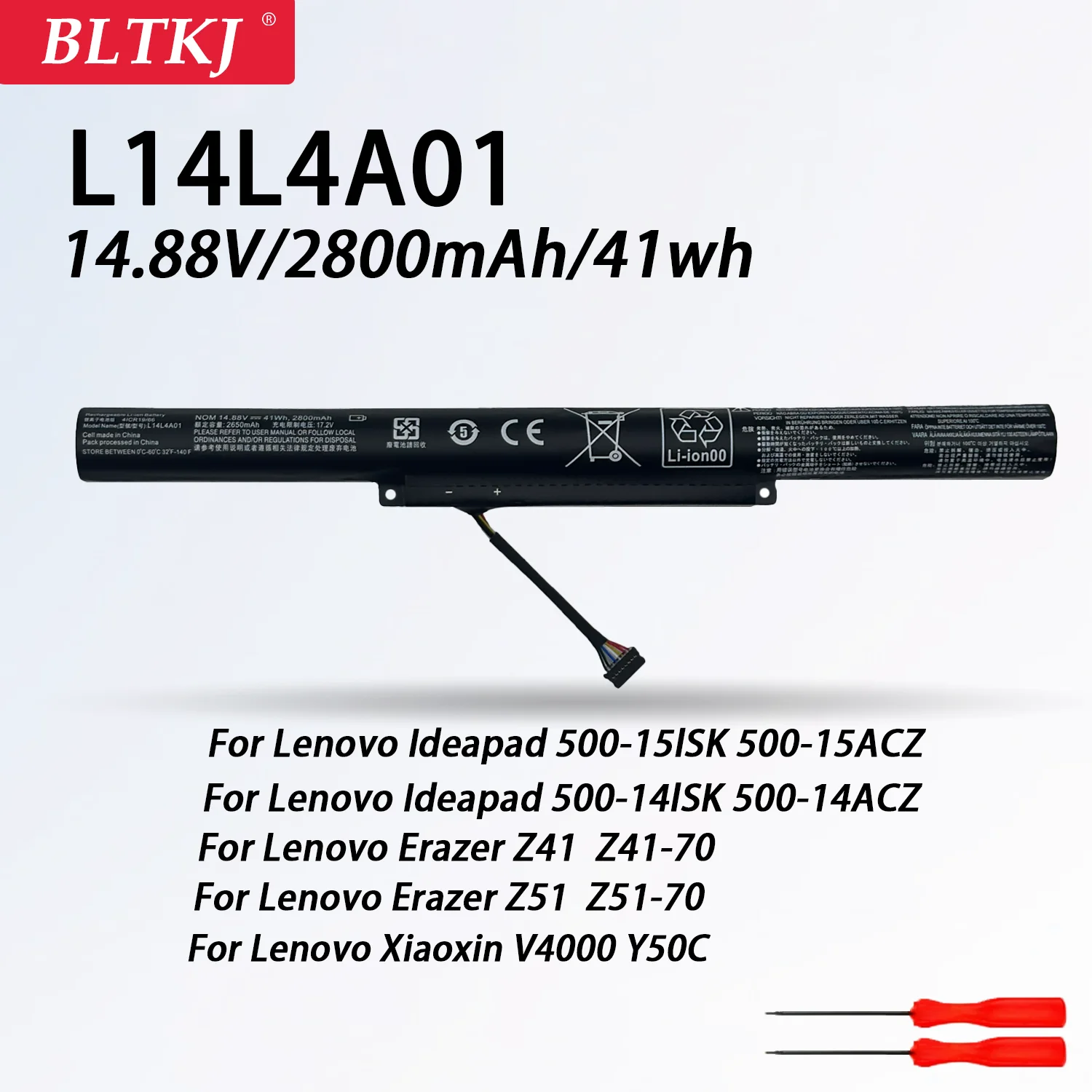 L14L4A01 Аккумулятор для ноутбука Lenovo IdeaPad 500-15ISK 15ACZ Xiaoxin V4000 Z41-70 Z51-70 L14M4E01 L14S4A01 L14M4A01 L14L4E01