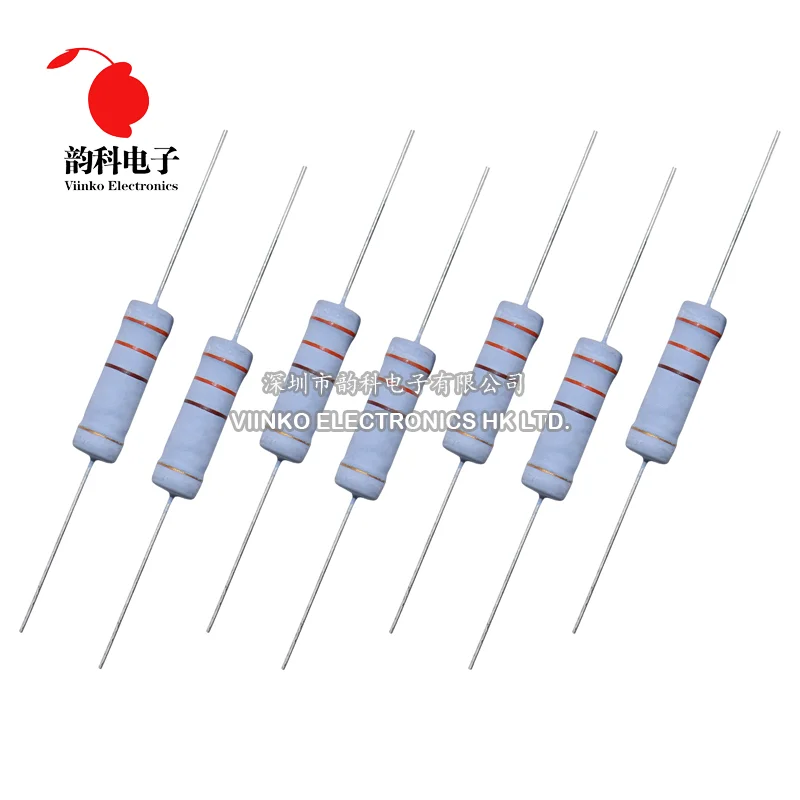 10pcs 5W Metal oxide film Resistor 5% 1R ~ 10M 100R 220R 330R 1K 2.2K 3.3K 4.7K 10K 22K 47K 100K 1M 100 220 330 ohm Carbon Film