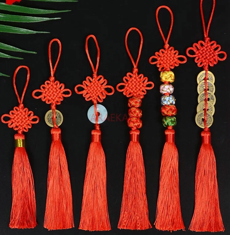10pcs Chinese knot decoration red New Year pendant Five Emperor coins decoration at the entrance of the living room