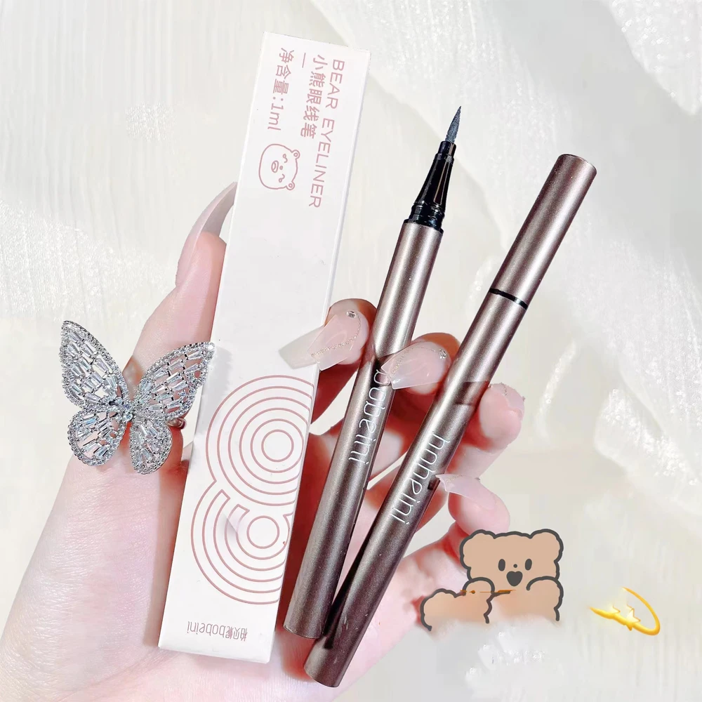 곰 리퀴드 아이라이너 젤 펜, 스머징 방지, 초심자 여성 엑스트라 파인 아이라이너