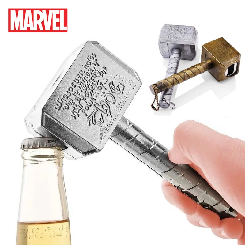 

Marvel Beer Bottle Opener Fridge Magnet Thor Mjolnir Captain America Shield Anime Adsorption Fridge Decoration Creative Gifts