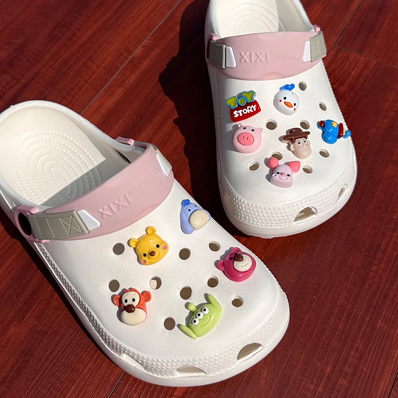 11PCS/set Cartoon Tory Story Hole Shoe Charms Decoration Shoe Buckle Buzz Woody Winnie the Pooh DIY Shoes Flower Accessories image 2