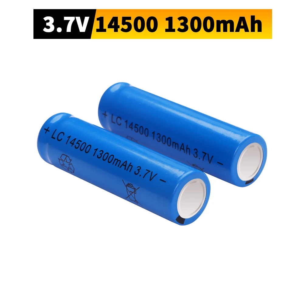 14500 3.7V 1300mAh Li-ion Rechargeable Batteries AA Battery Lithium Cell for Led Flashlight Headlamps Torch Mouse