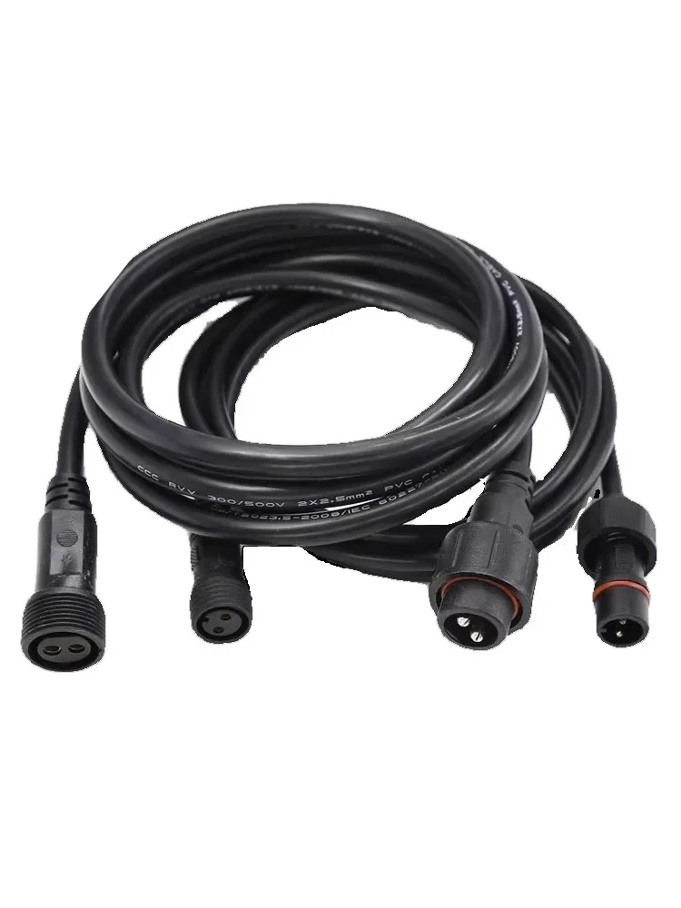 2-pins LED docking plug kabel, buiten, waterdicht, 3 4 5 6 7 8P stroomconnector, 0.3-2.5 vierkante mm² mannelijke vrouwelijke verlengkabel, IP67 - afbeelding 2